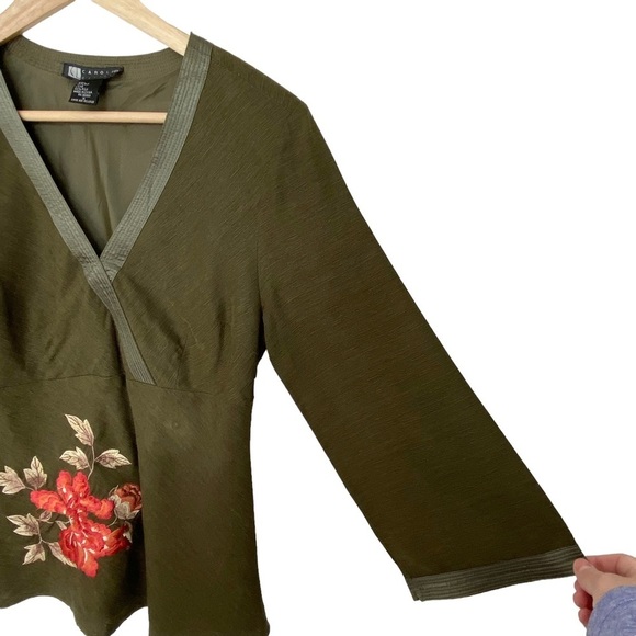 Vintage Carole Little Embroidered Silk Tunic Top - Picture 4 of 10